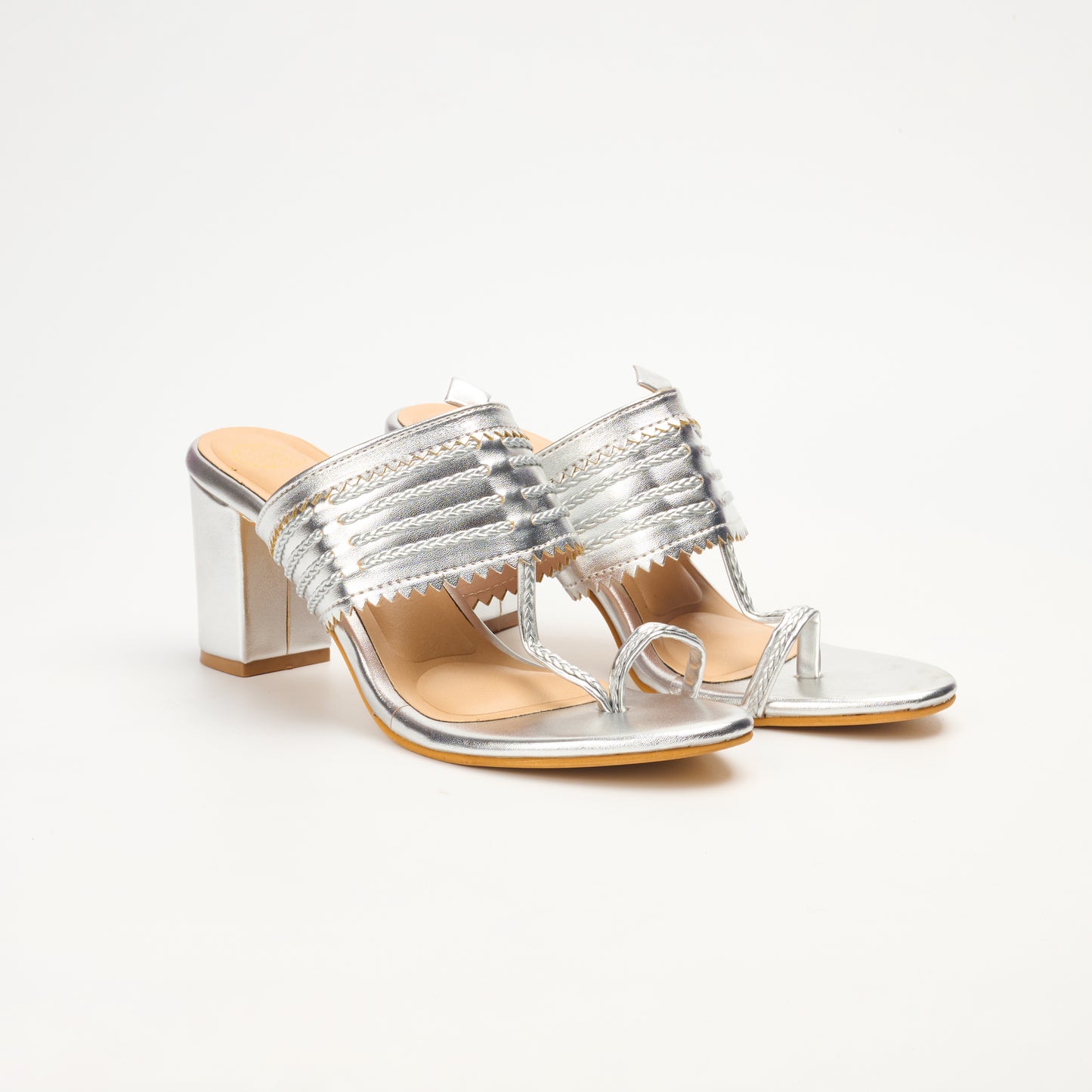 Silver Kolhas - Chic Box Heel