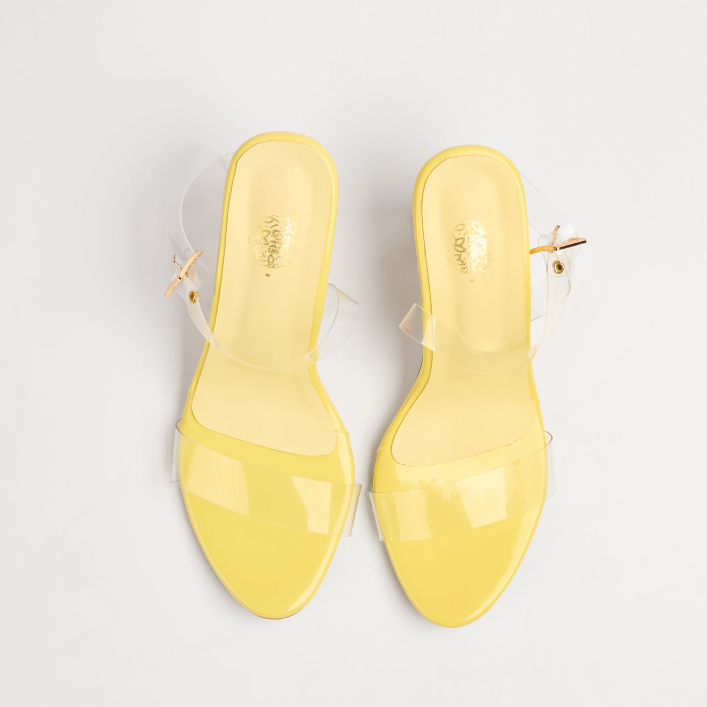 Yellow Clear Strap Heels