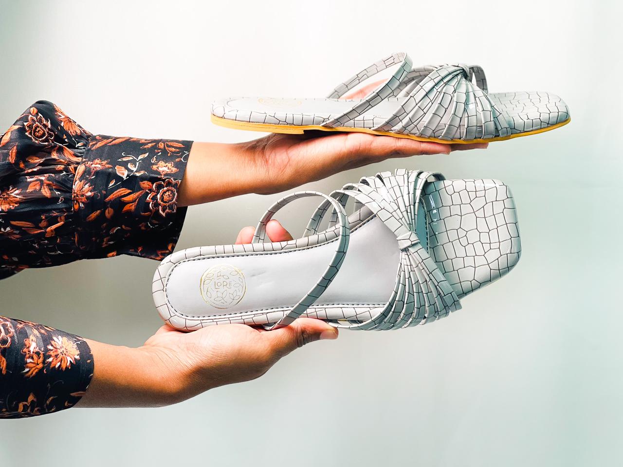 Grey Cross Strap Sandals- Dailywear casual LORE